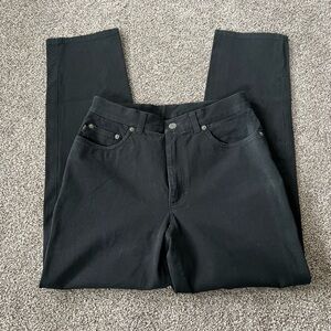 Black Structured Straight Leg Pants